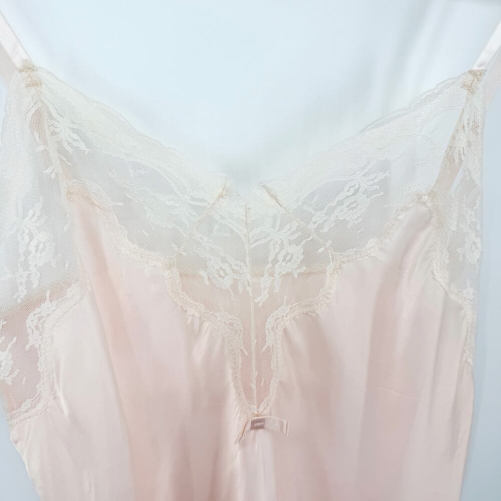 Vtg Barbizon Pink Lace Camisole Satin Lingerie Top Coquette Romantic Balletcore - Picture 3 of 16